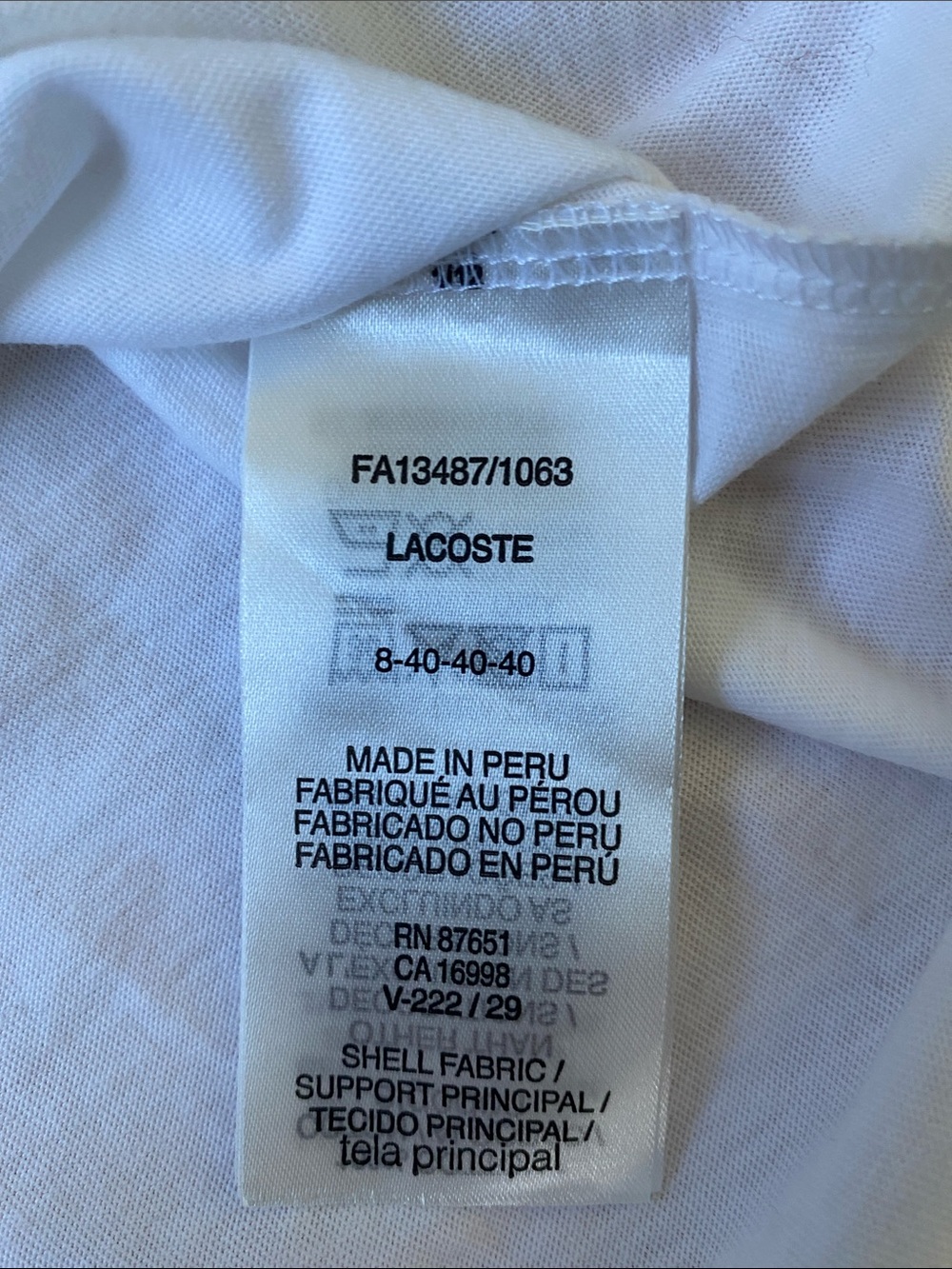 Lacoste NEW Women’s White V-Neck Short Sleeve Tee with Crocodile Logo - Picture 11 of 11
